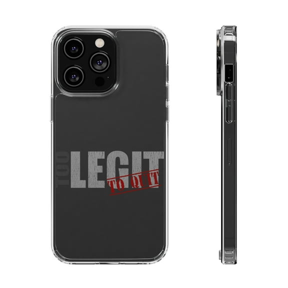 DistinctInk Clear Hybrid Case for Apple iPhone 15 Pro (6.1" Screen) - Too Legit To Quit - Shockproof Protection