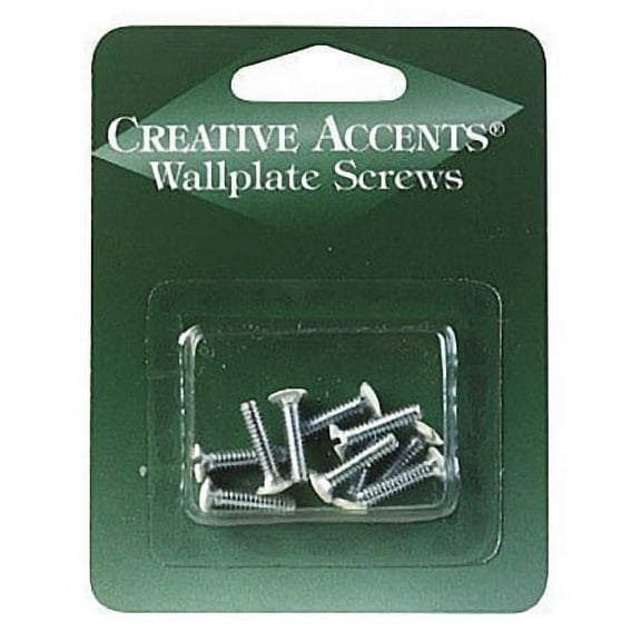 Creative Accents by Jackson Deerfield 9SI010 Steel Wall Plate Screws, 5/8" Long, 6-32 Thread, Straight Slotted Oval Head, Ivory, 10-Pack