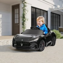 Qaba 12V Kids Electric Car, Maserati Gran Turismo Licensed Electric Car for Kids w/ Remote Control, Soft Start, LED Lights, Music, Horn, Black
