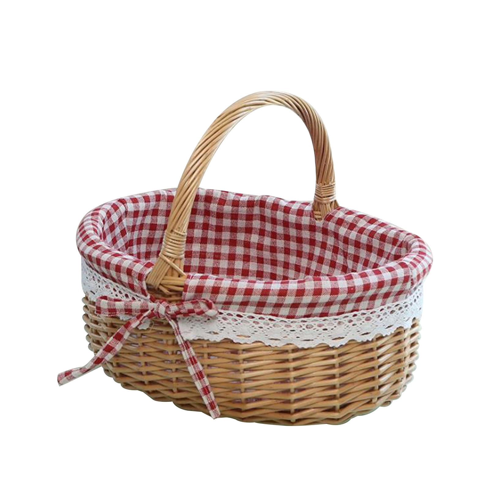 Shopping Storage Basket Weave Large Capacity Exquisite Art Gift Decoration With Handle Liner