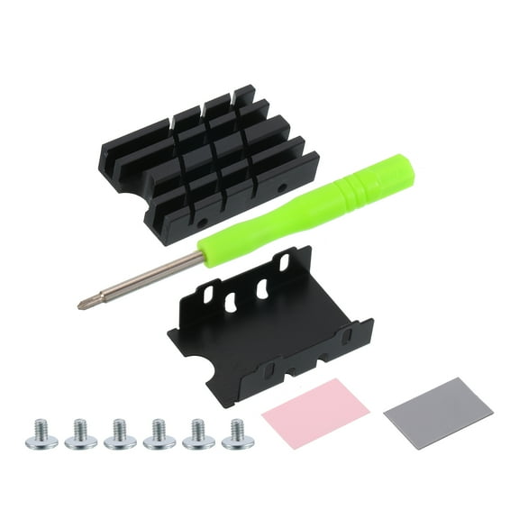 Uxcell 1 Pack M.2 2242 NVME SSD Heatsink with Heat Sink Base,Silicone Thermal Pads,Screwdriver,Screw,34*22*7mm,Black