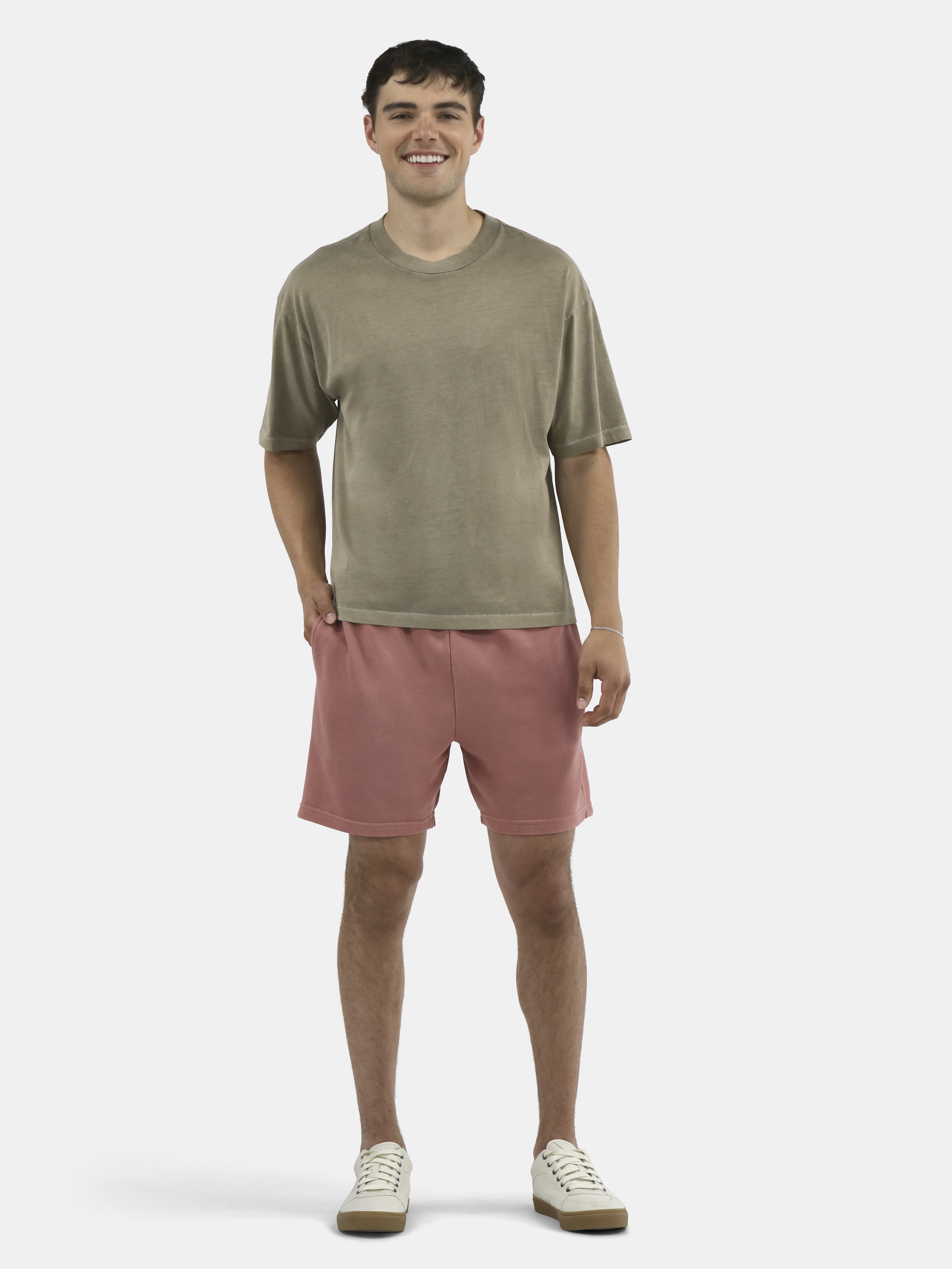 No Boundaries Soft Fleece Jogger Shorts, 6" Inseam, Men's and Big Men's