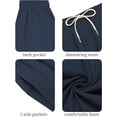 thumbnail image 4 of COOFANDY Men's Baggy Harem Pants Drawstring Cotton Linen Trousers Capri Yoga Beach Pants with Pockets, 4 of 4