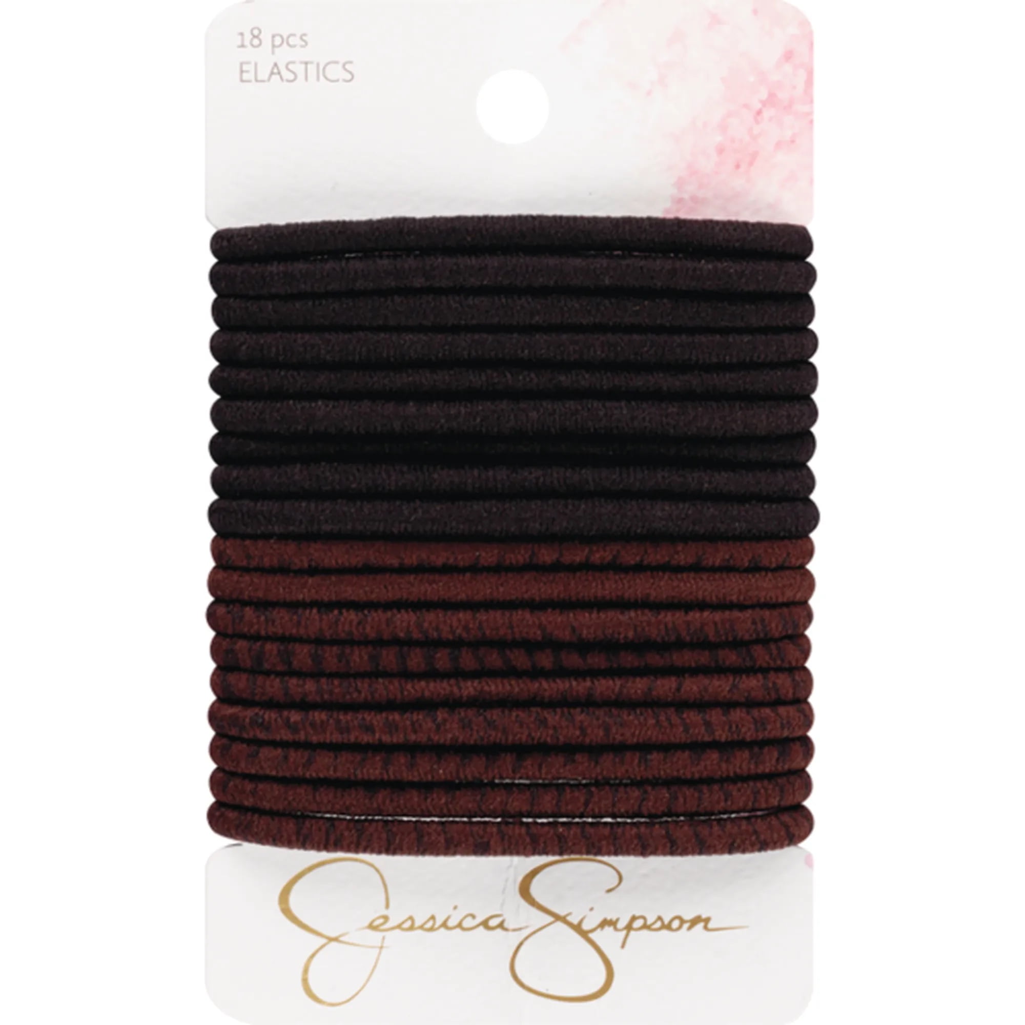 (4 pack) Jessica Simpson No Damage Hair Elastic Ties, Black-Brown, 18-Pieces