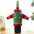 thumbnail image 4 of Bearachild Navidad tejer botella de vino muñeco de nieve guirnalda cubierta ropa cocina de cena para Año Nuevo suministros para arreglos de fiesta de Kits de decoración para fiestas Alce Bearachild HA070654-01, 4 of 6