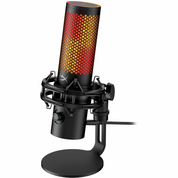 HyperX QuadCast 2 S – USB Microphone, with RGB Lighting, Streaming and Podcasting, with On-Board Controls, LED Lighting, Removable Shock Mount, PC, Mac, USB-C - Black