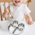thumbnail image 4 of 304 Stainless Steel Divided Dinner Plate Separate Compartment Tray Anti Mix Food Portion Control Plate Reusable Serving Tray, 4 of 4