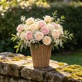 thumbnail image 5 of Woven Wicker Planter Basket with Base, 8.6'' Rustic Farmhouse Decorative Rattan Plant Pot, Boho Flower Holder for Indoor Outdoor Patio Home Decor, 5 of 7
