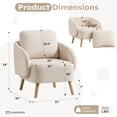 thumbnail image 3 of Ebello Accent Chair, Linen Fabric Modern Armchair with Curved Wraparound Armrests, Removable Back Cushion & Solid Wood Tapered Legs for Living Room,Beige, 3 of 8