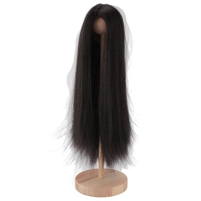 Peluca De Muñecas, 1/4 De Reemplazo De Cabello Largo Y Liso Peluca De Muñeca Peluca Para Bebés Para Niñas DIY Trimable Suave Temperatura De Seda Bola De Seda Muñeca