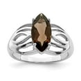 thumbnail image 4 of 925 Sterling Silver Rhodium Smoky Quartz Ring Size 6, 4 of 6
