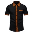 thumbnail image 2 of COSFO Casual Mens Short Sleeve Button Down Shirts Colorblock Summer Shirts with Pocket Collared Relaxed Fit Tops, 2 of 9