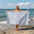 thumbnail image 2 of Convertible Beach Towel Bag 2-in-1 Sand Free Microfiber Towel Backpack Quick Dry, Oversized Stripe Tassel Beach Towel Transforms into Carry Bag for Pool Camping Travel, 2 of 5