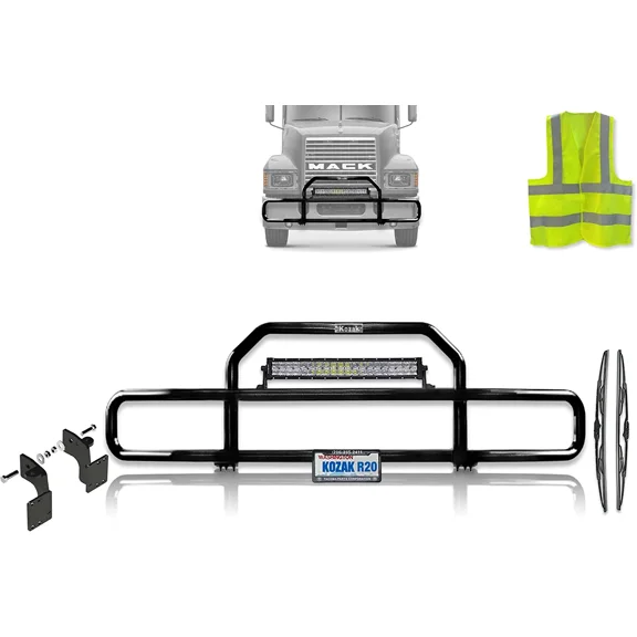 Kozak Mack CH Set-Back Front Grille Brush Bumper Guard Black 1 Pack