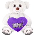 thumbnail image 1 of Oso Rechoncho PELUCHERIA LOVE con corazon morado, 1 of 5