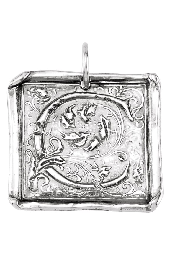925 Stamped Sterling Silver Initial "C" Vintage-Style Pendant