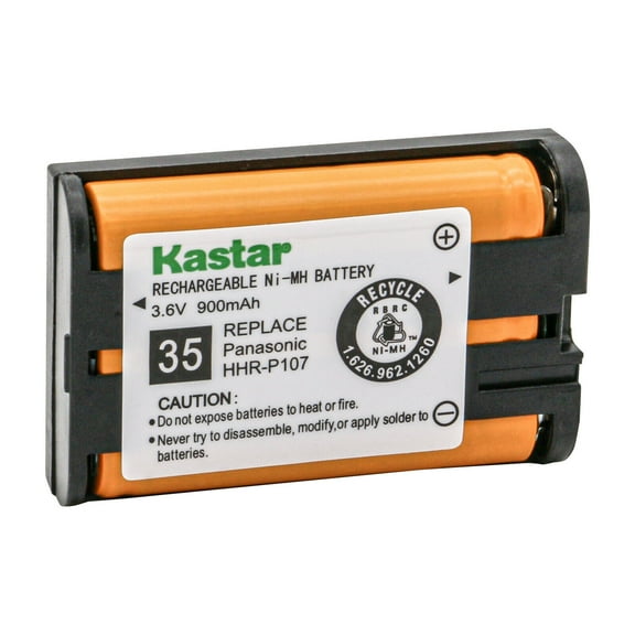Kastar 1-Pack Battery 3.6V 900mAh Replacement for Panasonic HHR-P107 HHRP107 HHR-P107A HHR-P107A/1B HHR-P107A1B Type 35 PQSUHGLA1ZA BB-GT1500 BBGT1500 BB-GT1500B BBGT1500B Battery