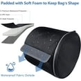 thumbnail image 5 of Hanging Toilet Paper Holder Waterproof Tissue Holder Cat Proof Roll Paper Case Cover Portable and Foldable Roll Storage Bag with Adjustable Strap for Wall Car Camping Tent Home Office Black Honeycomb, 5 of 17