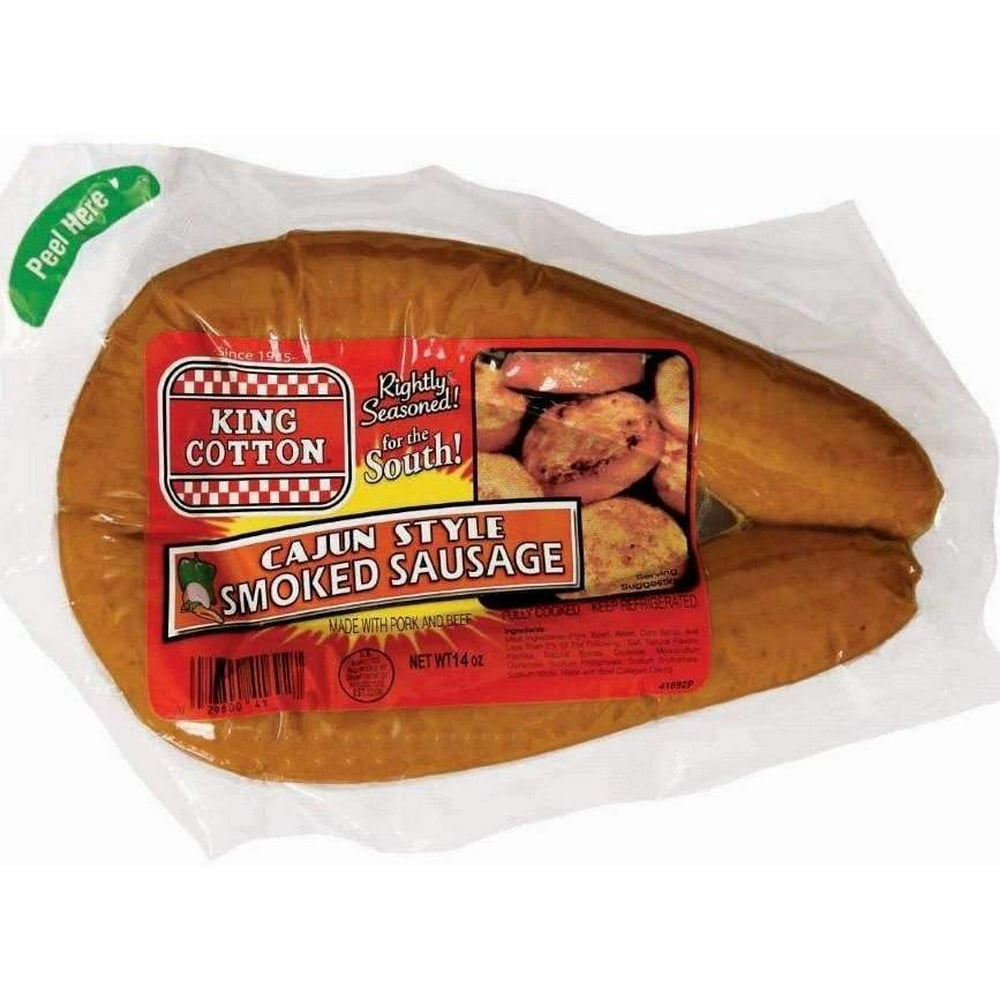 King Cotton Cajun Style Smoked Sausage, 14 Oz.