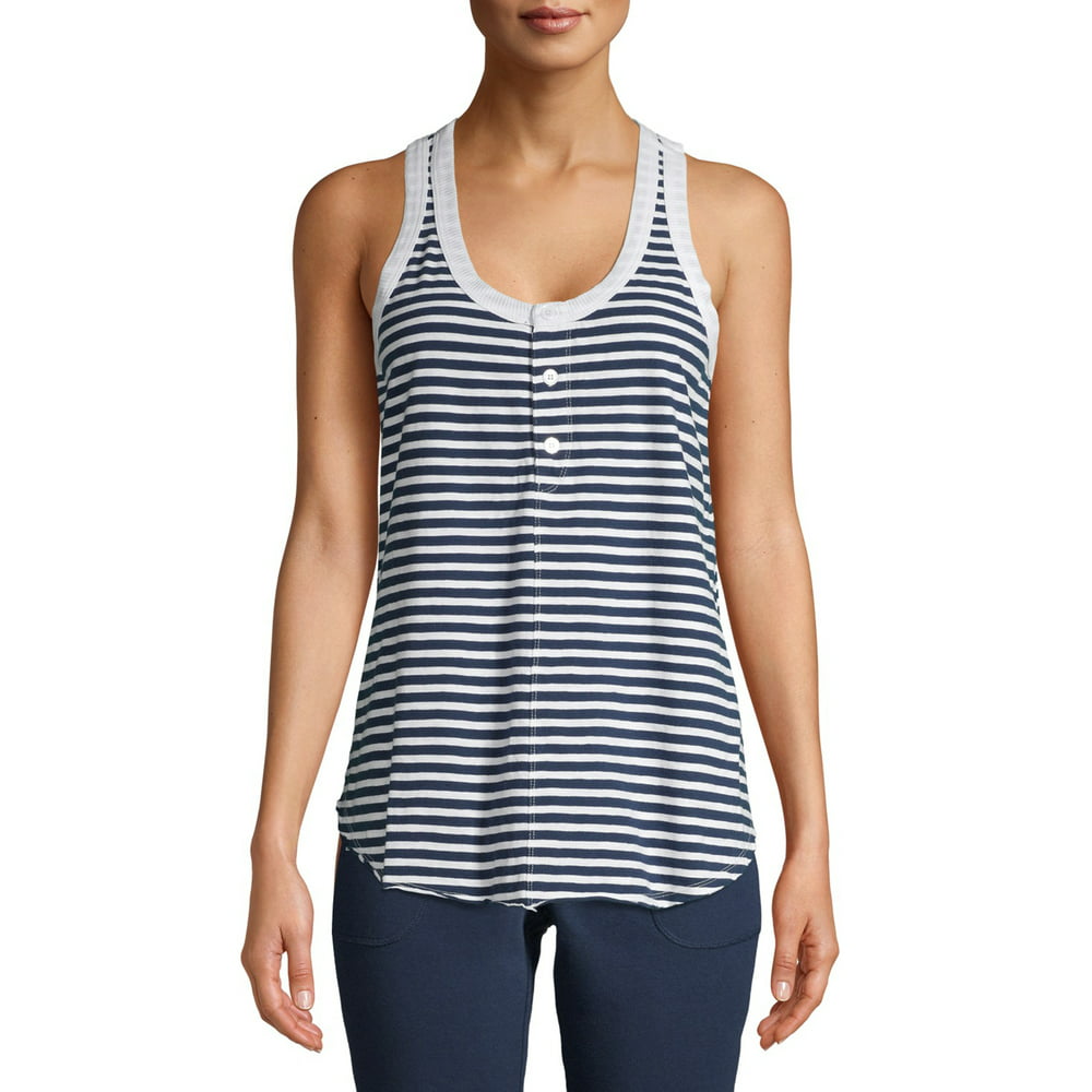 Time and Tru - Time and Tru Women's Sleeveless Henley Tank Top ...