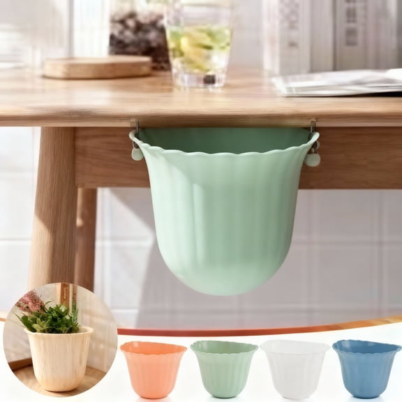 Wall Mounted Kitchen Trash Bin | Cabinet Door Hanging Waste Basket | Plastic Perforated Design | Space Saving for Bathroom & Sink | 1-Pack