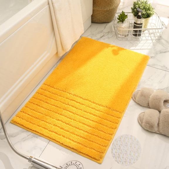 Yellow Bath Rugs 20"x31.5" Soft Absorbent Non-Slip Bathroom Rug Home Decor Floor Mats Machine Washable Doormat