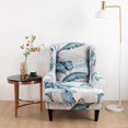 thumbnail image 2 of Wing Back Chair Covers with Arms Piece Slipcovers for Armchair Washable Stretch Print Pattern Wingback Chair Cover Furniture Protector Geometry, 2 of 8
