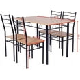 thumbnail image 6 of LDAILY Moccha 5-Piece Dining Table Set with 4 Chairs, Metal Frame & Wood Rectangular Table & Chair Sets, Kitchen Dining Room Table Furniture Set (Beech Wood), 6 of 7