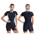 thumbnail image 3 of Traje de baño atlético de una pieza para mujer, traje de baño de manga corta con cremallera inferior Boyleg, traje de baño UPF 50+, traje de baño para surfear, 3 of 5