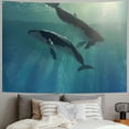 thumbnail image 2 of Orinice Whales Ocean Sunlight Tapestry Wall Hanging Unique Style Graphic Tapestries Art for Home Decor 40x60inch, 2 of 6