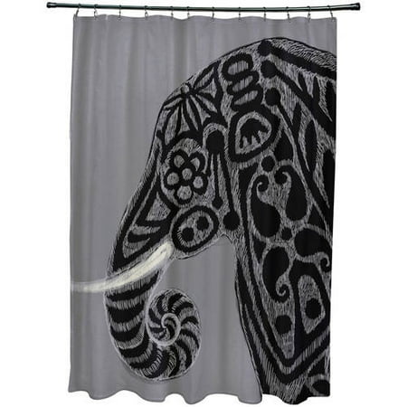 Simply Daisy 71 X 74 Inky Animal Print Shower Curtain Walmart Com