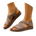 thumbnail image 3 of Flat Sandals for Women 2026 Comfortable Open Toe Wide Width Sandals Elastic Ankle Strap Walking Shoes for Women, 3 of 6