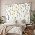 thumbnail image 3 of Yellow Spring Floral Large Tapestry for Bedroom Wall Hanging Tapestry,Flowers Botanical Elegant Pastoral Ceiling Backdrop Tapestries Poster Blanket Wall Decor for Teens Room Living Room 100" x 59", 3 of 8