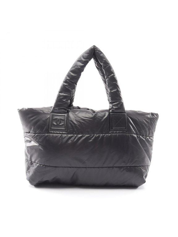Pre-Owned Chanel Coco Cocoon MM Tote Bag Handbag Nylon Women's Black