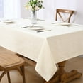 thumbnail image 2 of Sevenstars Beige Tablecloth Rectangle Fabric Cream Table Cover Jacquard Swirl Pattern for Kitchen Dinning, 60" x 84", 2 of 7