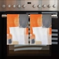 thumbnail image 2 of Burnt Orange Gray Kitchen Towels Set of 4, Water Absorbent Dish Towel, Modern Abstract Oil Painted Geometric Decorative Hand Towels - Quick Drying Cloth for Cooking Baking, 18x28 Inch, 2 of 8