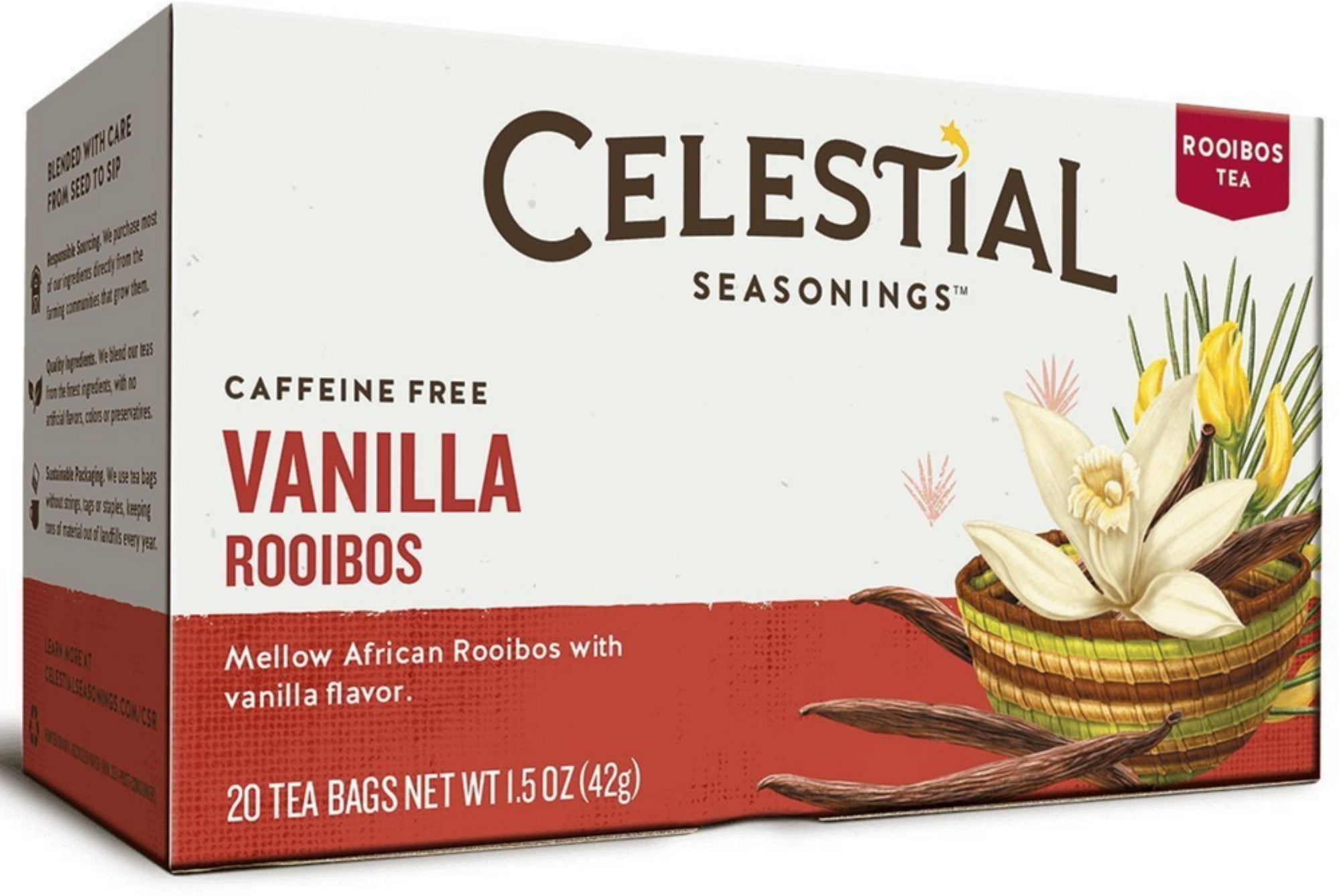 2 Pack Celestial Seasonings Rooibos Tea, Vanilla Rooibos 20 ea by