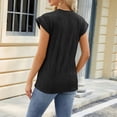 thumbnail image 6 of Tiqkatyck Women Summer Tops, Women's Fashion Short Sleeve Solid Color Round Neck Loose T Shirts, Shirts for Women Black L, 6 of 6