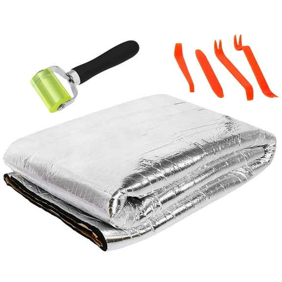 39"x39" 10.76sqft Automotive Sound Deadener Deadening Mat 200mil Car Noise and Heat Shield Insulation Material with Roller Tool & 4pcs Car Trim Removal Tools