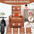 thumbnail image 3 of CARZZI Massage Chair Recliner with Heat, Swivel Rocking Chair Recliner with High Back, Manual Lazy Boy Recliners for Adults,Small Recliner Chair for Small Spaces, Living Room Bedroom, Fabric (Orange), 3 of 7