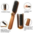 thumbnail image 3 of OPALESQUE 2 Pack Travel Folding Mini Boar Bristle Brush, Compact Collapsable Brush for Hair Shine and Smoothing Detangling,Static Detangling Brush Hair Styling Tool for Men Women & Kids, 3 of 7