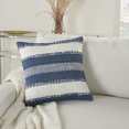 thumbnail image 4 of Mina Victory 18x18" Square Fabric Woven Stripes & Dots Throw Pillow in Navy, 4 of 5