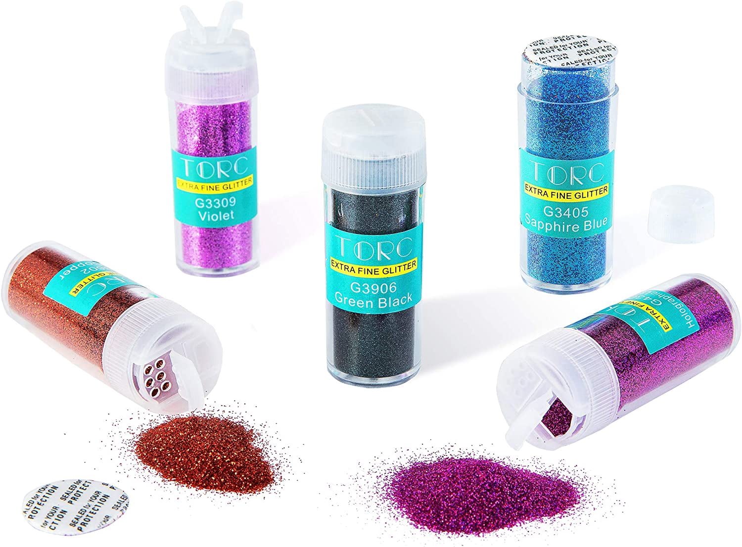 Holographic Glitter Set - 54 Colors Extra Fine Glitter for Crafts, Nail Art, Tumblers, Slime | Multi-Use Body Face Hair Cosmetic Glitters | Bulk Holiday Decor (Christmas, Halloween)