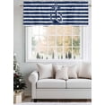 thumbnail image 5 of Navy Blue Anchor Curtain Valances for Windows, Nautical White Horizontal Striped Kitchen Valance Window Treatment, Light Filtering Block Curtains for Bathroom/Bedroom/Living Room 54'' x 18'', 5 of 9