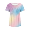 thumbnail image 4 of Enjoytime Womens T Shirt Color Block Short Sleeve Crew Neck Tees Top Loose Comfy Tops For Women Trendy, 4 of 7