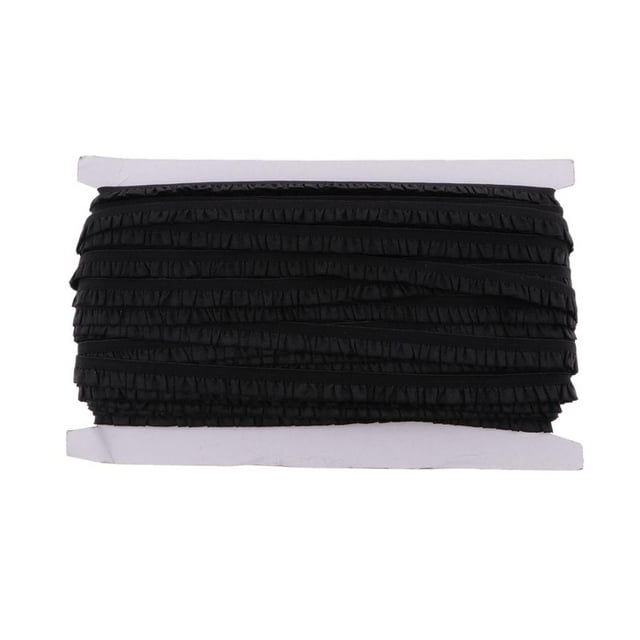 Ligas elásticas plegables para el cabello, paquete variado de 50 yardas Negro