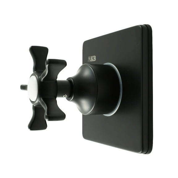 Kingston Brass KS4040NX Hamilton Single-Handle Six-Way Diverter Valve with Square Trim Kit, Matte Black