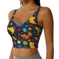 thumbnail image 2 of Xecao Dinosaurs in Space for Sports Bra with Removable Pads, Crop Tank Top Design, Women's Longline Sports Bra - Non-Wired - Small, 2 of 9