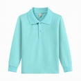 thumbnail image 4 of HCNTES Boys Polo Shirts Size 10-12 Long Sleeve, Kids Boys Girls with Fashion Casual Striped Shirt Button Closure Fashion Comfortable & Soft Fabric(Green,10-11 Years), 4 of 4