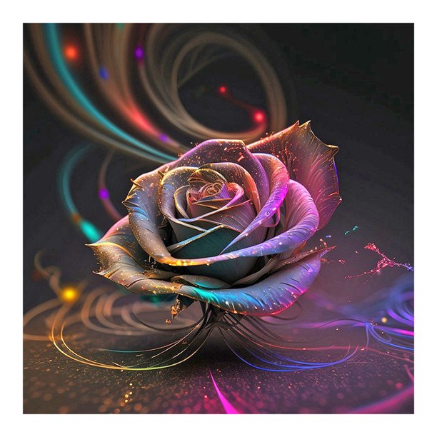 Cuadros Decorativos Kit de pintura de diamante de taladro redondo completo DIY 5D decoración del hogar de arte rosa (A6638) Wdftyju de costura negro 4 estilos